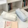 Estuche de lona simple y lindo estilo ins de estrellas y puntos, alto valor estético, gran capacidad, con cremallera, artículos escolares para el regreso a clases