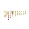 Set de Aretes Colgantes Exquisitos de Alta Gama con Colgante de Gota de Agua Transfronterizo Europeo y Americano, Brazaletes para Oreja Coloridos de Zirconia Sin Perforación