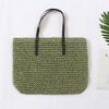 Bolsa de Paja Nueva Bolsa de Paja Tejida para Playa Bolso de Hombro para Mujer Simple Ocio Vacaciones Viajes Trendy