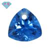 Anillo de piedra desnuda con gema Huagang de un solo agujero y forma triangular, n.° 119, con gema puntiaguda azul, superficie artificial y forma triangular, color azul claro