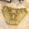 Calcinha feminina de renda sexy de cetim de alta qualidade, cintura pura, plus size, respirável, antibacteriana, virilha, calcinhas finas, lote