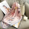 Pañuelo Cuadrado Pequeño de Seda Artificial Estilo Nacional de Lirio del Valle, Versátil para Mujer, Nuevo Pañuelo de Cuello Elegante para Primavera y Verano, Pañuelo para la Cabeza como Accesorio para Fotos