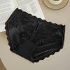 Ropa Interior Sexy de Encaje de Cintura Alta para Mujer, Entrepierna de Algodón, Transpirable y Cómoda, Transparente, con Cortes, que Cubre las Caderas, Bragas para Mujer