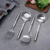 Espátula não magnética de aço inoxidável espátula doméstica anti-queimadura utensílios de cozinha colher de cozinha espátula de cabo longo para cozinha colher de sopa colher de panela