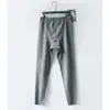 Pantalones cálidos de terciopelo de doble cara para hombre, otoño e invierno, rodillera, aislamiento térmico, corte casual sin costuras, pantalón largo para base