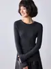 Suéter de manga larga, de lana pura, a rayas, cuello redondo, de alta calidad, con efecto adelgazante, versátil para otoño e invierno, y que irradia un estilo elegante