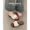 Sandalias, Zapatillas de Nuevo Estilo Ins para Mujer, Sandalias de Verano para Exterior, Suela Plana, Estilo Francés de Playa 2025