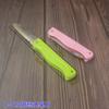 Cuchillo para cortar frutas de color caramelo, pelador de frutas portátil y plegable, de acero inoxidable para el hogar.