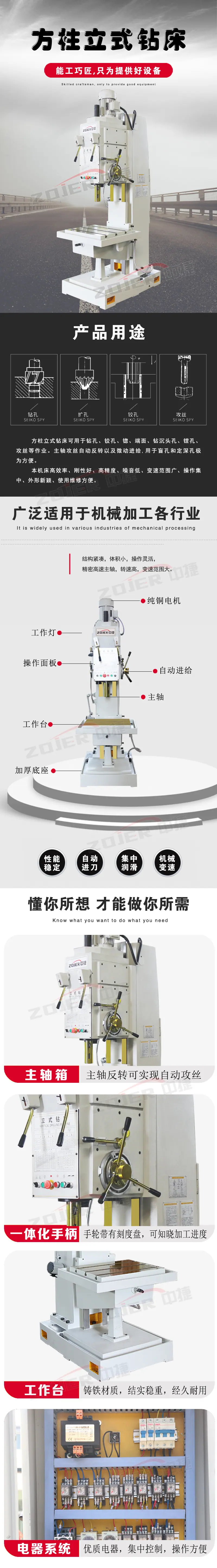 Z5140白色立式钻床详情页