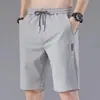 Pantalones Casuales Finos de Verano, Secado Rápido, Pantalones Rectos Holgados, Shorts Deportivos Elásticos y Duraderos de Seda de Hielo, Shorts con Cordón para Hombre