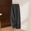 Pantalones de Pierna Ancha de Lana y Acetato para Mujer Color Punto Moda Temperamento Pantalones Rectos de Lana 2026 Invierno Cintura Alta Caída Pantalones Casuales