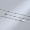 Collar de cadena lisa de plata esterlina S925 para clavícula para mujer, colgante sin oro amarillo fino, cadena universal retráctil, cadena desnuda, accesorios de plata