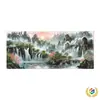 Agua Corriente Trae Riqueza, Punto de Cruz Paisaje de Montaña Primaveral, Estilo Nuevo para Sala de Estar y Estudio, Bordado DIY, Bordado Completo, Punto de Cruz Paisaje