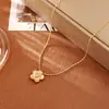 Pendientes de botón florales de circón cepillado de alta gama, pendientes de diseño pequeño personalizado a la moda para mujer, collar chapado en cobre y oro real