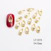 Joyas de uñas con cara sonriente, pegatinas japonesas curvas para uñas, armadura de terapia de luz de diamante, accesorios de metal, joyas de aleación para uñas transfronterizas