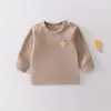 Tops cálidos para bebé para otoño e invierno, camiseta de manga larga de terciopelo mousse unisex para bebé, ropa interior sin costuras, camiseta interior para niño pequeño