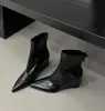 Botines de Cuña con Punta Estilo Coreano para Mujer Otoño/Invierno Botas Adelgazantes Serie de Colores Melade Adelgazante Botas con Cremallera Trasera Botas de Moda