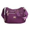 2025 Nova Bolsa Transversal Feminina Nylon Cor Contrastante Bolsa de Ombro Escrita Grande Capacidade Multicamadas Casual Bolsa para Mães de Meia Idade