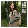 Mangas de Seda de Hielo con Protección Solar para Mujer, Protección UV de Verano, Antideslizantes, Mangas Largas Finas para Ciclismo y Conducir, Guantes Integrados