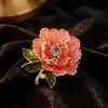 Broche exquisito de flor de peonía de alta calidad, moda nacional, ramillete clásico chino, elegante alfiler de flores, accesorios para cheongsam y hanfu.