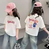 Camiseta de algodón puro de manga corta para niña 2026 nuevo estilo de verano top de algodón puro para niñas pequeñas, ropa de verano stylish de media manga para niños ins