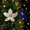 Nuevo Rojo Vino Navidad Terciopelo Rojo Flor de Navidad Color Champaña Lentejuela Flor Artificial Guirnalda Árbol de Navidad Accesorios DIY