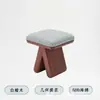 Banqueta de Maquiagem Estilo Vintage Italiano Simples de Luxo Nórdico Madeira Maciça Banqueta de Chá Estilo Artístico Retrô Banqueta para Trocar Sapatos Sala de Estar