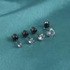 Pendientes de acero inoxidable de 0,8 mm con borde cruzado, chapados en oro, con circonita blanca, rosca externa, diseño cilíndrico y bola de diamante.