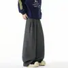 Pantalones de chándal holgados y de estilo relajado para hombre, colección otoño e invierno, pantalones casuales de pierna curva, ligeramente largos, hasta el suelo, con un toque de alta gama