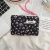 43162 Floral acolchoado algodão portátil tia toalha saco de armazenamento grande capacidade bonito macio mudança saco vermelho