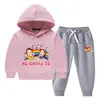 Conjunto de Suéter con Capucha para Niños Otoño e Invierno 2023 Estilo Occidental Nuevo para Niños Medianos y Grandes Ropa de Invierno Gruesa y Cálida con Forro de Felpa