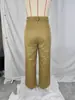 Pantalones de Traje de Mujer Europeos y Americanos Transfronterizos con Botón y Cremallera, Bolsillo, Color Sólido, Largos, Casual, Oficina, Viaje, Pantalones de Mujer al por Mayor