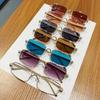 Gafas de sol retro cuadradas de metal de nuevo estilo, gafas de sol modernas con lentes pequeñas para hombre y mujer, gafas personalizadas con cabeza de leopardo y estilo hip-hop para celebridades de Internet.
