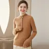 Suéter de Cashmere Feminino Gola Alta Meia Espessura Quente Tricô Suéter 2024 Outono e Inverno Novo Suéter Pulôver Básico Ele