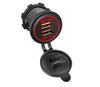 Carregador de Carro Modificado para Carro e Motocicleta Carregamento Rápido QC3.0 com Tampa contra Poeira Carregador de Carro de Saída Dupla Carregamento Rápido USB Duplo com Abertura