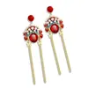 Brincos de Máscara de Ópera de Pequim Estilo Chinês Vermelho Retro de Luxo Leve com Toque de Alto Padrão, Tendência Nacional, Acessórios de Orelha Exquisitos e Modernos
