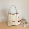 Bolsa Feminina Nova Moda Transfronteiriça 2026 Bolsa de Ombro Tendência Estilo Ins Bolsa Tote de Lona Grande Capacidade Casual