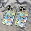 Adecuado para Iphone18Promax, Funda de Pintura al Óleo Fresca Flor Azul para Teléfono, Funda Suave Apple 16, 15Promax