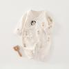 Ropa de Bebé Mariposa Otoño Algodón Puro Manga Larga Mameluco Protector de Barriga para Bebés Niños y Niñas con Solapas Oblicuas Ropa de Bebé Mariposa Recién Nacido