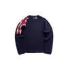 Camiseta de manga larga raglán de punto gofre con un estampado desgastado estilo vintage de la bandera noruega en un lado, camiseta base texturizada de cuello redondo retro
