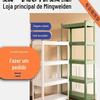 Rack de armazenamento de armazém Rack de ferro Ângulo de aço Armazenamento de armazém multiuso Rack de armazenamento doméstico Prateleira de varanda leve