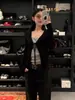 Cardigan de Tricô Slim com Decote V e Amarração Protetor Solar para Mulheres, Top Base Slimming Chic de Verão Doce e Picante de Manga Longa