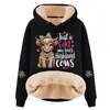 Sudadera con capucha informal elegante y holgada de talla grande para temporada de primavera y otoño, composite de algodón sintético, lana de cordero, hombros caídos, cordón