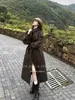 Gabardina Larga para Mujer para Otoño, Estilo Británico, Elegante, Nuevo Modelo de Otoño con Solapa, Ceñidor en la Cintura, Abrigo Cruzado