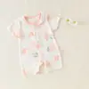 Ropa de Verano para Bebé Todo en Uno de Algodón Sin Huesos Ropa de Casa Fina de Manga Corta para Bebé Ropa para Aire Acondicionado para Bebé Ropa para Gatear