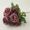 Flor Artificial 7-Cabezas Estilo Europeo Rosa Pequeña Mesa de Comedor Flor Falsa Rosa Flor de Seda Rosa Exportación Capullo de Rosa Pequeña Flor Artificial