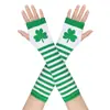 Guantes Largos Verdes de Trébol del Festival Irlandés Transfronterizos Europeos y Americanos St. Guantes de Anime Clover para Cosplay de Patrick