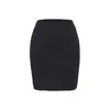 Falda lápiz negra para mujer, Nuevo estilo coreano de cintura alta ajustada elástica Bodycon, Falda corta ajustada para primavera y otoño