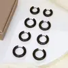 Moda Transfronteriza Europea y Americana Pendientes Gruesos de Moda Acero de Titanio Joyería Minimalista Aros Gruesos Huecos en Forma de C Gama Alta