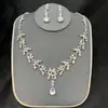 Cross-border joias de noiva joias de casamento duas peças vestido de noiva acessórios strass pérola brincos colar terno mulheres